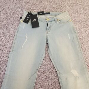 Rock & Republic (New) Jeans Women's Size 0 Skinny Boyfriend Emo Light Wash Blue